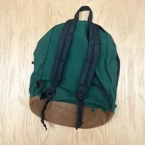 Jansport green backpack leather bottom hot sale